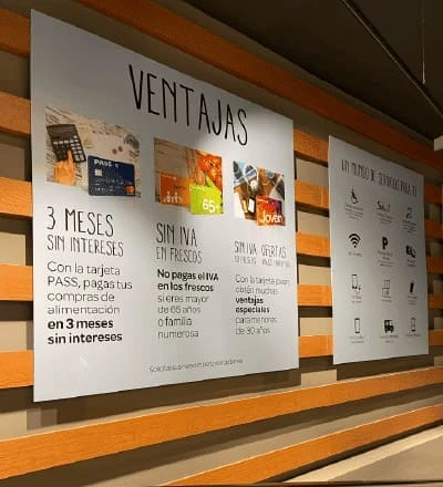 Indoor signage in retail